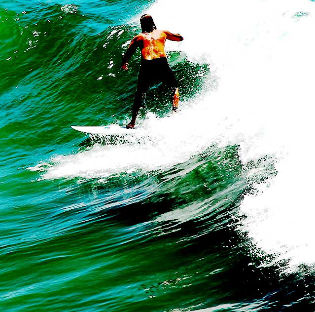 Surfer, Manhattan Beach Pier, Tuesday, August 24, 2010