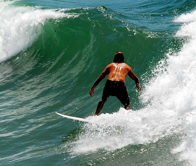 Surfer, Manhattan Beach Pier, Tuesday, August 24, 2010