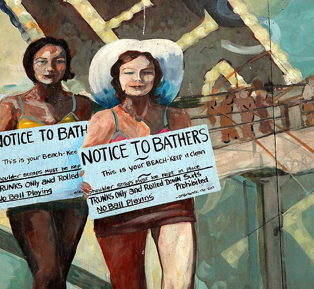 Historic mural in Hermosa Beach, parking lot at the end of Pier Av