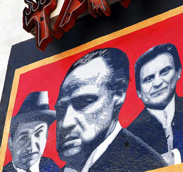 "Hollywood Gangsters" mural at California Tattoo, Hollywood Boulevard