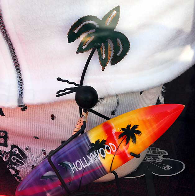 Hollywood Surfboard in shop window, Hollywood Boulevard