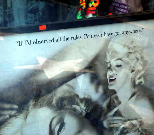 Marilyn Monroe poster in shop window, Hollywood Boulevard