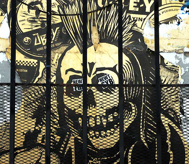 Shepard Fairey artwork in alley off Sunset Boulevard between Mohawk and Alvarado