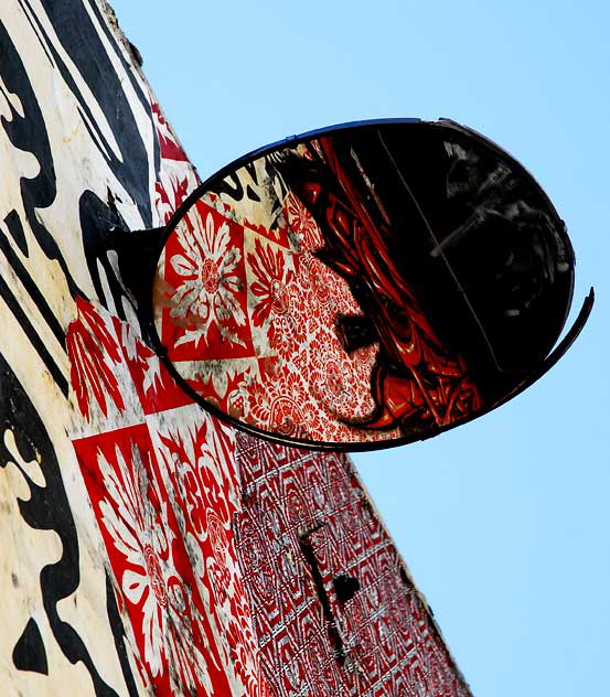 Shepard Fairey artwork in alley off Sunset Boulevard between Mohawk and Alvarado