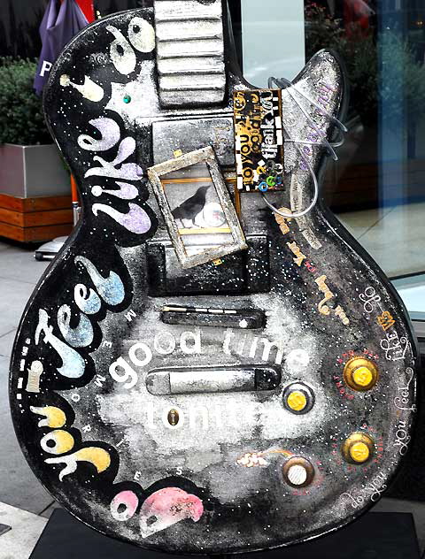 Ten-foot-tall fiberglass Gibson Les Paul "art" guitar on the Sunset Strip, West Hollywood, photographed on Tuesday, September 21, 2010 