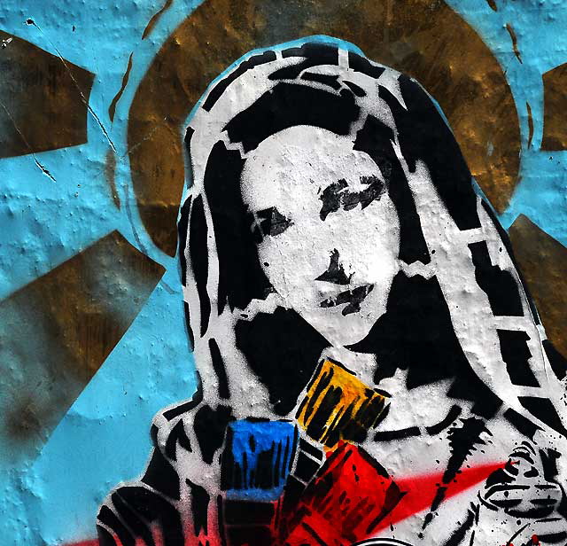 "Graffiti Madonna" - utility box, Melrose Avenue