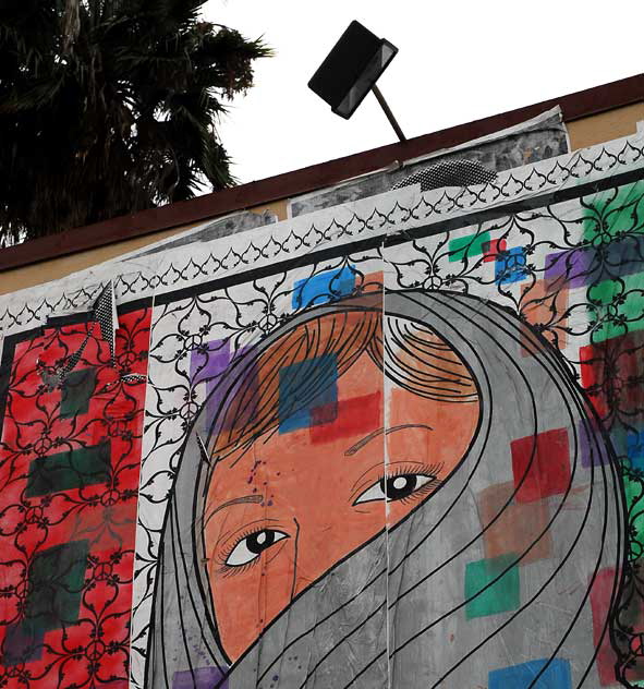 Veiled Woman - "Free Humanity" poster at the site of the former Old Spaghetti Factory, Sunset and Gordon, Hollywood