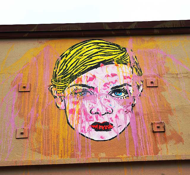 Multicolored Face - "Alec" graphic on the wall of the former Old Spaghetti Factory, Sunset and Gordon, Hollywood