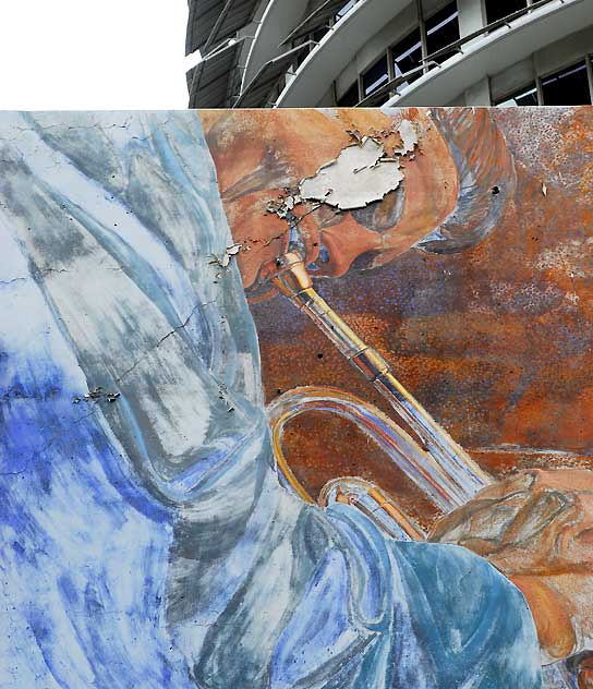Richard Wyatt mural "Hollywood Jazz: 1945-1972" - parking lot behind the Capitol Records Building, Hollywood