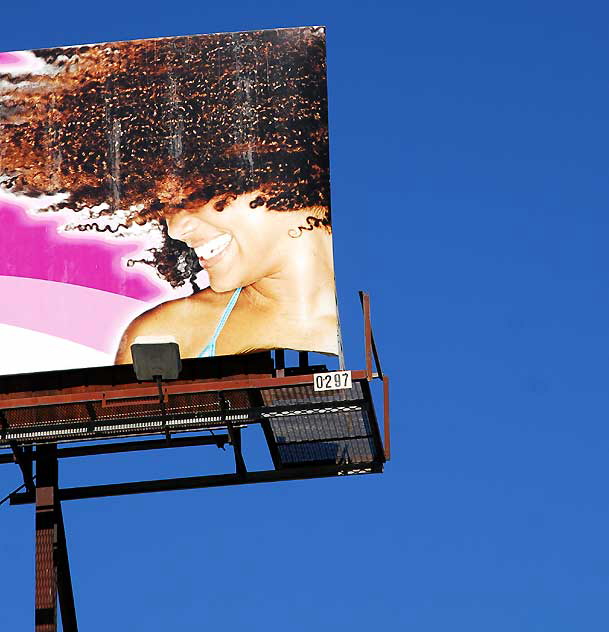 "Curls" billboard above Hollywood Boulevard