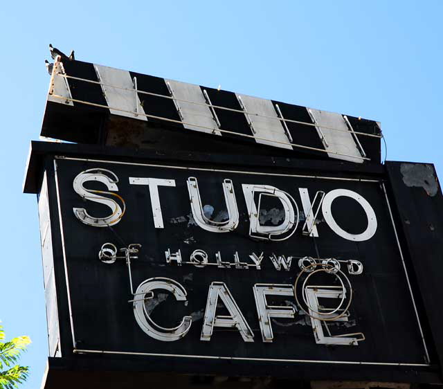 Old "Studio Café of Hollywood" sign - above the Geisha House, Hollywood Boulevard at Cherokee