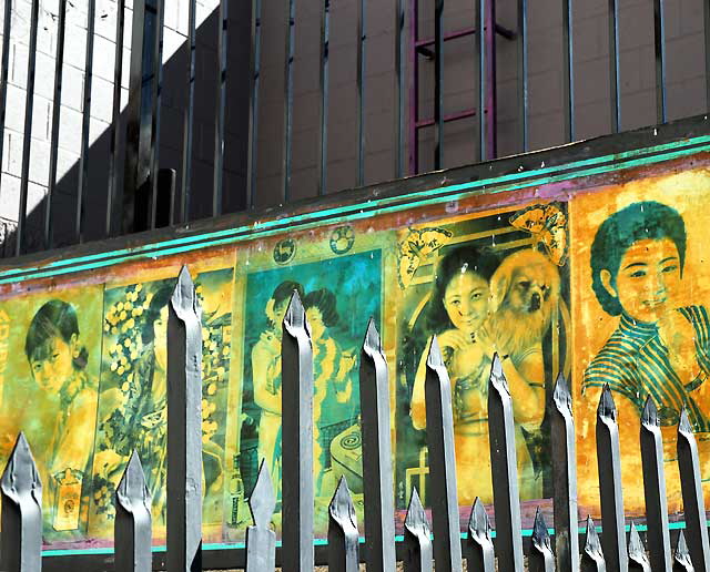 Antique Japanese commercial posters - alley off Lucile Avenue at Sunset Boulevard in Silverlake 