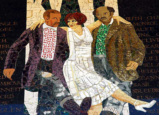 Clara Bow - detail of mosaic mural by Millard Sheets at the bank building at Sunset and Vine, Hollywood 