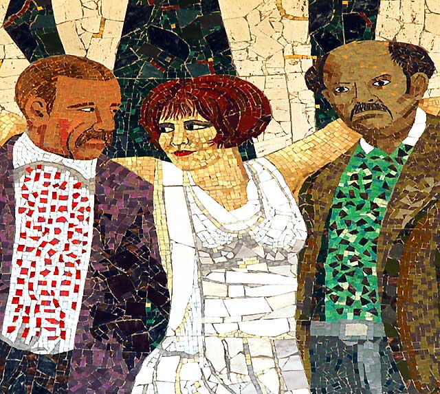 Clara Bow - detail of mosaic mural by Millard Sheets at the bank building at Sunset and Vine, Hollywood 
