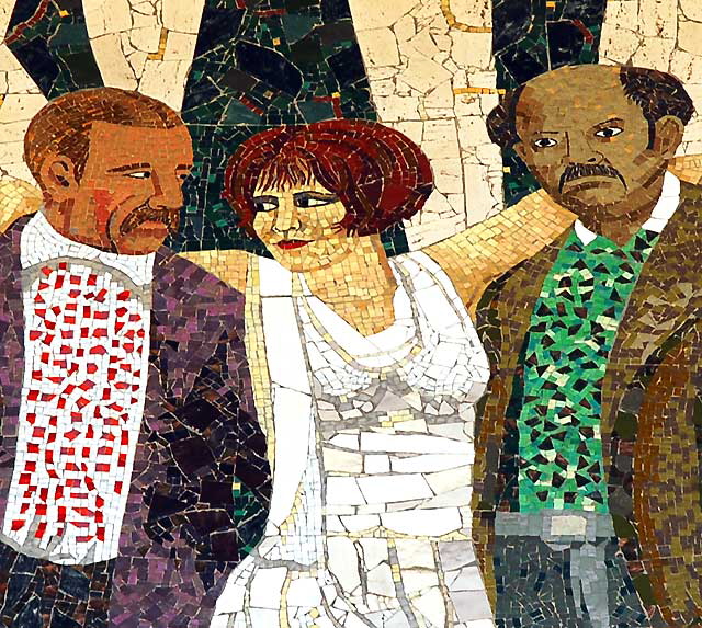 Clara Bow - detail of mosaic mural by Millard Sheets at the bank building at Sunset and Vine, Hollywood 