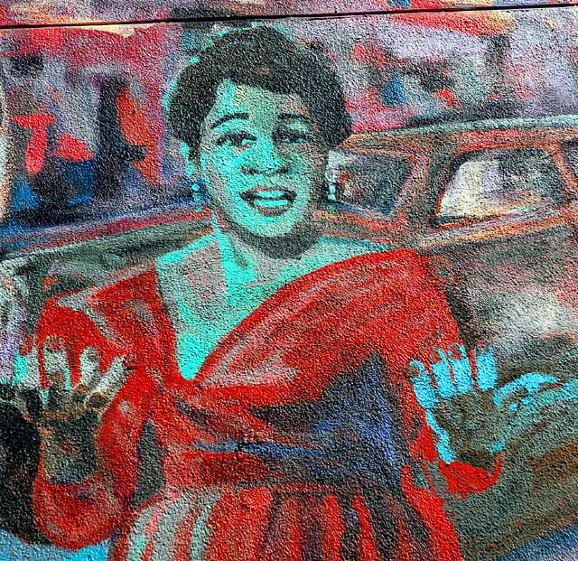 Ella Fitzgerald - detail of mural on the west wall of Amoeba Music, Sunset Boulevard in Hollywood 