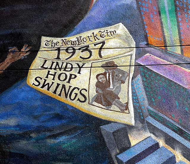 The Lindy (1937) - detail of mural on the west wall of Amoeba Music, Sunset Boulevard in Hollywood 