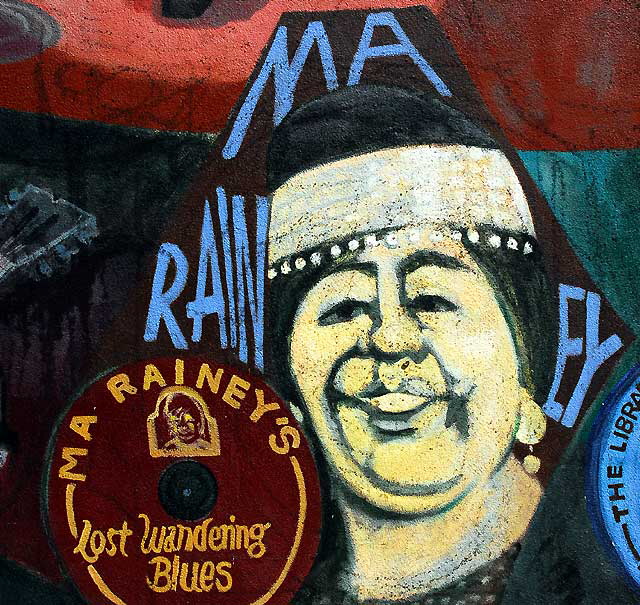 Ma Rainy - detail of mural on the west wall of Amoeba Music, Sunset Boulevard in Hollywood