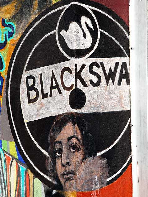 Black Swan - detail of mural on the west wall of Amoeba Music, Sunset Boulevard in Hollywood 