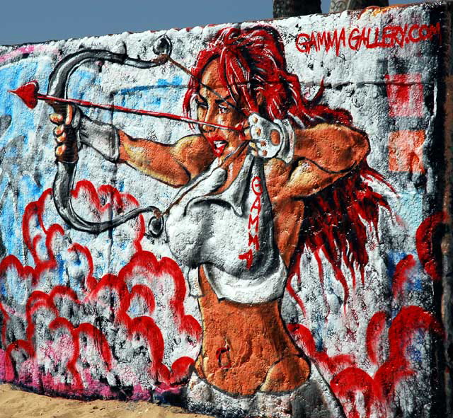 Gamma Gallery angry cupid, Graffiti Wall, Venice Beach