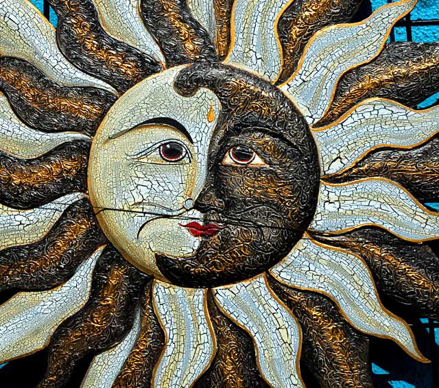 Wooden Sun and Moon, Ocean Front Walk, Venice Beach