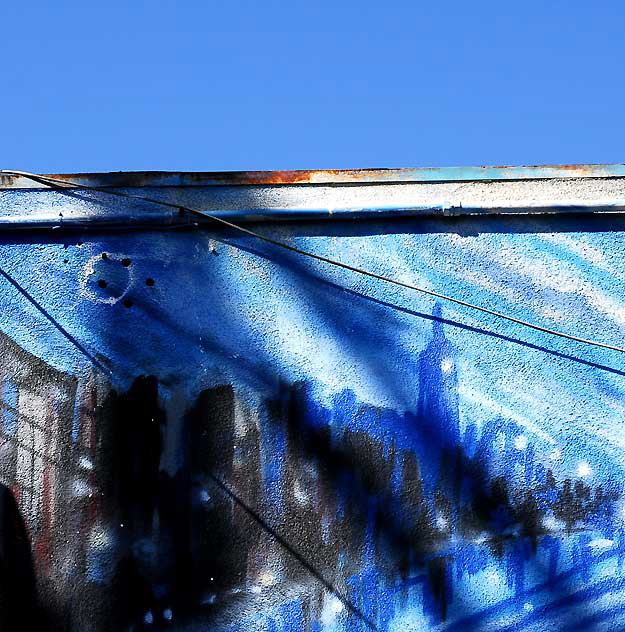 Cityscape mural in alley behind Melrose Avenue