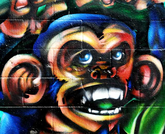 Mural in alley behind Melrose Avenue - Monkey