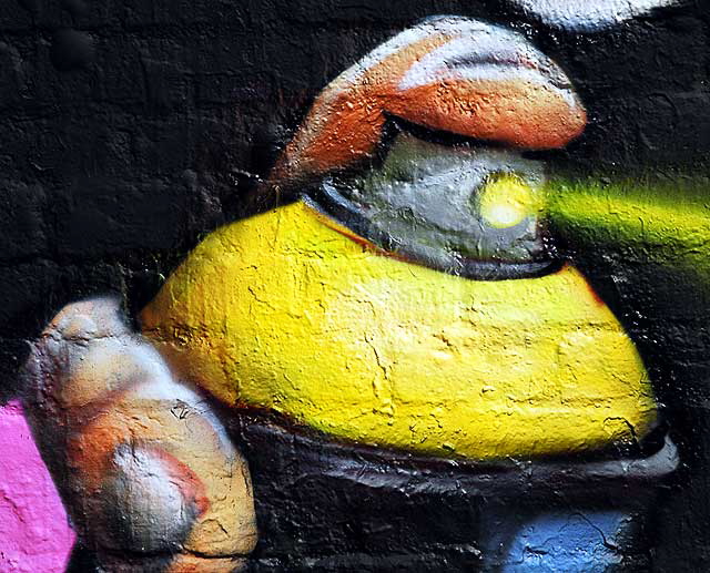Melrose Avenue Mural, Yellow Spray Paint