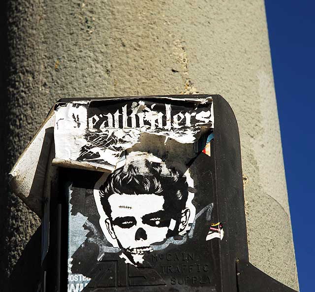 Sticker on Sunset Boulevard in Hollywood
