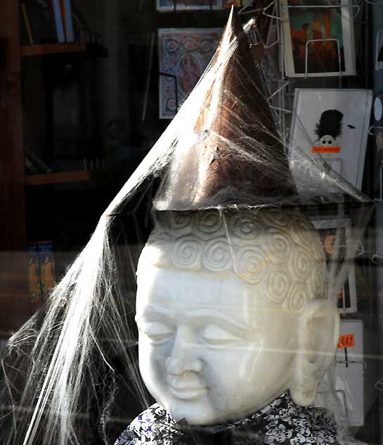 Halloween Buddha, storefront on Sunset Boulevard, Hollywood