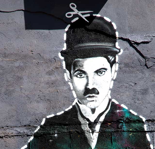 Charlie Chaplin / Cantinflas mural - Santa Monica Boulevard at North Commonwealth Avenue