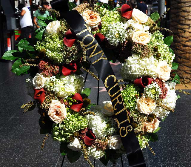 Flowers at Tony Curtis' star on the Hollywood Walk of Fame, Thursday, September 30, 2010