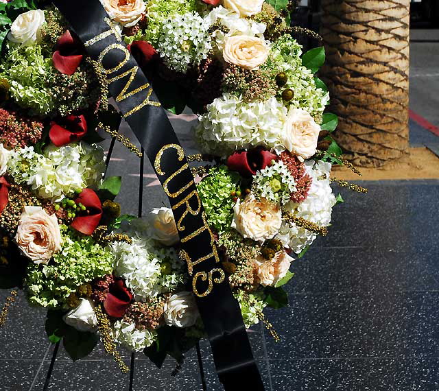 Flowers at Tony Curtis' star on the Hollywood Walk of Fame, Thursday, September 30, 2010