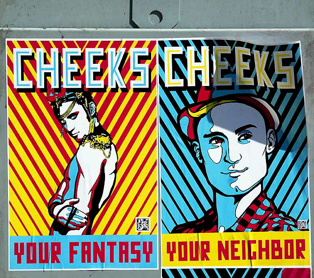 "Cheeks" - utility box at Selma and La Brea, Hollywood 