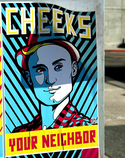 "Cheeks" - utility box at Selma and La Brea, Hollywood 