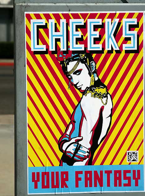 "Cheeks" - utility box at Selma and La Brea, Hollywood 