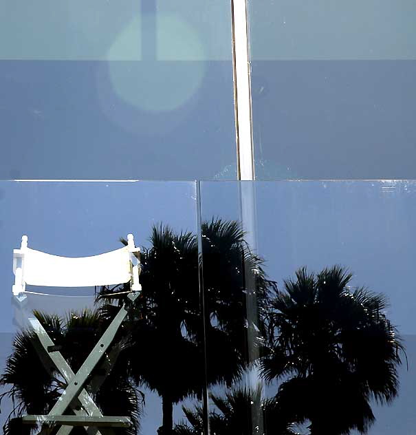 Chair on a glass balcony, Ocean Front Walk at Washington Boulevard, Venice Beach