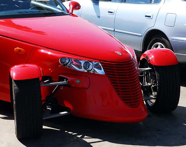 Red Plymouth Prowler, parking lot at the base of the Venice Beach Pier, Friday, October 1, 2010