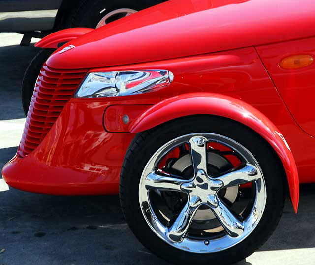 Red Plymouth Prowler, parking lot at the base of the Venice Beach Pier, Friday, October 1, 2010