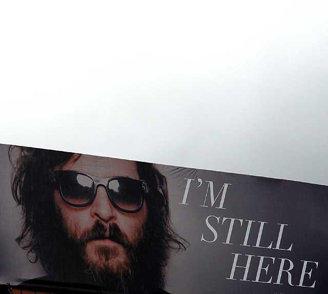 "I'm Still Here" billboard on the Sunset Strip, Tuesday, October 5, 2010