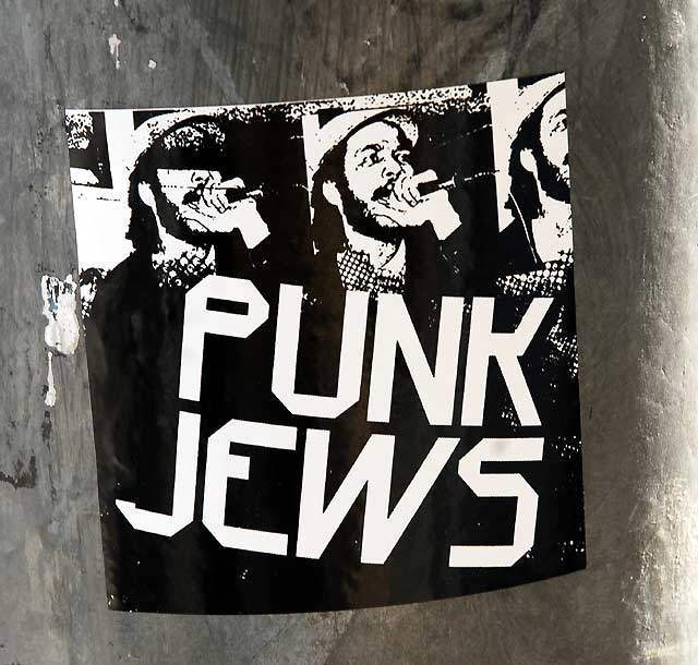 "Punk Jews" sticker on the Sunset Strip