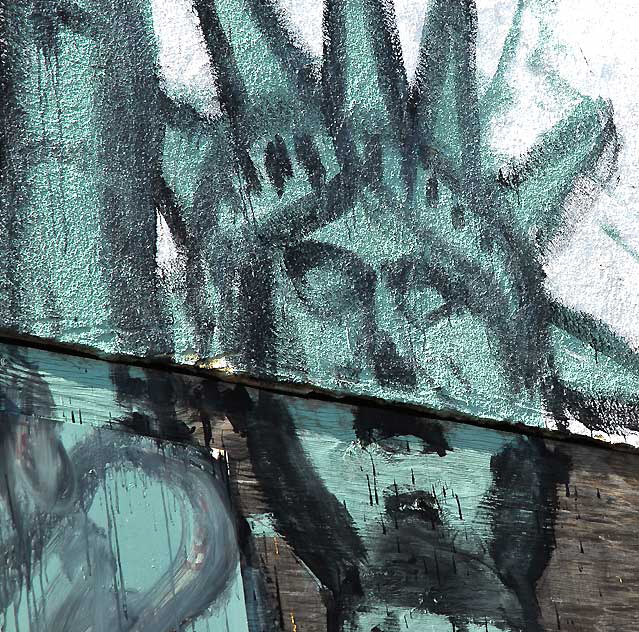 Statue of Liberty / 9/11 - mural at 4301 West Sunset Boulevard at Bates Avenue, photographed Tuesday, October 12, 2010