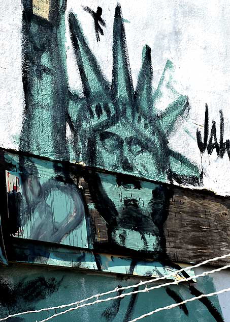 Statue of Liberty / 9/11 - mural at 4301 West Sunset Boulevard at Bates Avenue, photographed Tuesday, October 12, 2010