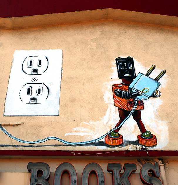 Electric Man, south wall of Circus of Books, 4001 Sunset Boulevard at Sanborn, photographed Tuesday, October 12, 2010