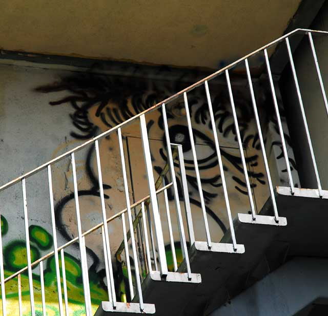 Stairwell Face - the abandoned Sunset Pacific Motel, 4301 Sunset Boulevard at Bates Avenue, photographed Tuesday, October 12, 2010