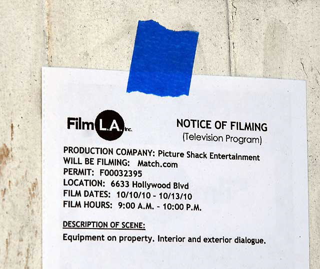 Filming Notice, Match.com