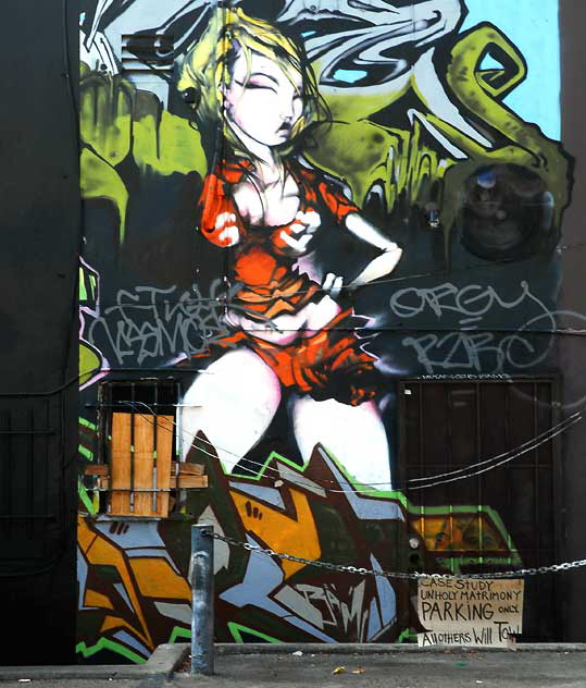 Graffiti Babe, alley behind La Brea at First, just south of Hollywood