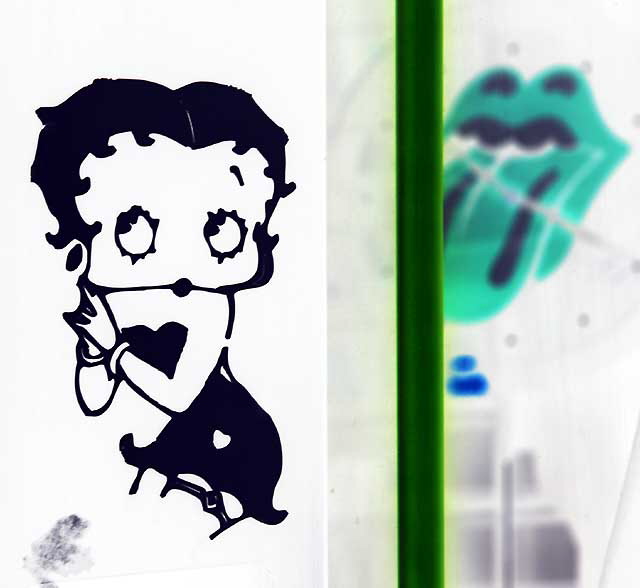 Betty Boop sticker, tattoo shop on Hollywood Boulevard