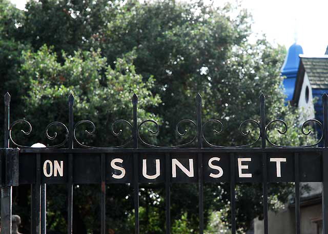 "On Sunset" - rear gate at Crossroads of the World, Hollywood