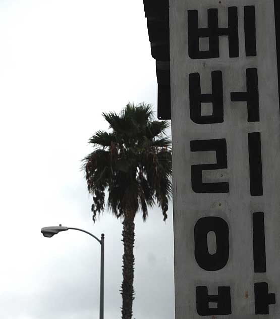 Western Avenue at First on a rainy day 